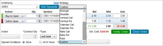 PLACING AN ADVANCED OPTIONS ORDER TIP: If you are learning about advanced options orders for the first time, please begin with the Trade Advanced Options topic.