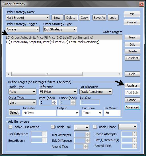 Edit You must select an existing Order in the Order Targets window.