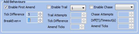 Adding Behaviors This section gives you the ability to add behaviors to your order. NOTE: These check boxes do not uncheck automatically.