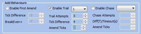 If Enable First Amend is active your Loss target will not trail until this behavior has been executed. Enable First Amend will only amend your Loss target one time.