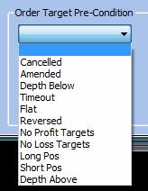 Order Target Pre-Conditions This section is opened and closed by clicking the Advanced button. Pre-Conditions are conditions only used with Synthetic Orders (#).