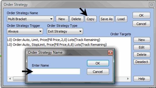 1) Select an existing Order Strategy Click the arrow to the right of this window and a drop down menu will appear with all the
