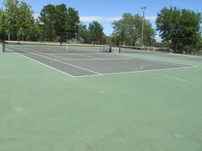 Overview of tennis courts Cracks in playing surface Useful Life: