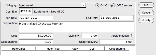 Add a Non-Personnel Line Item for Equipment Use the information below to add a non-personnel line item (cost element) for Travel Expenses: Data Cost Element Description Equipment Not MTDC Industrial