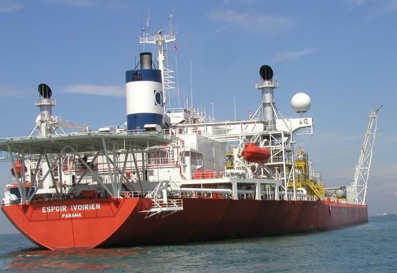 4 mmscfd Storage capacity: 930,000 bbls Length overall: 268 meters Breadth moulded: 54 meters Depth moulded: 20 meters Built year: 1976 Converted to FPSO year: 2002 Mooring: Spread mooring Water