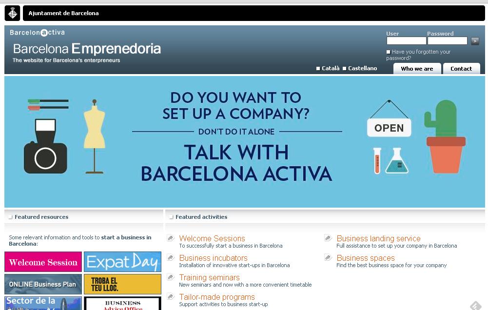 01. How to access the program and download the calculation sheet In order to access the On-line Business Plan, go to the website http://emprenedoria.barcelonactiva.