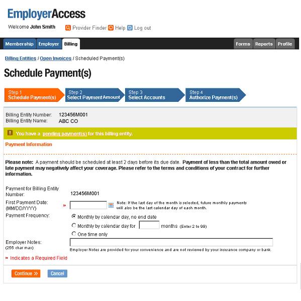 Schedule Your Payments Never miss a payment. Set your account to auto-pay. To schedule a payment: Enter the payment date in the First Payment Date field in a MM/DD/YYYY sequence.