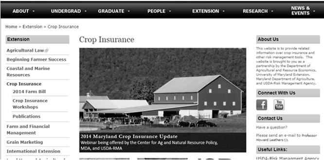 Our website: http://www.arec.umd.edu/extension/crop-insurance Wheat in Northumberland County, VA.