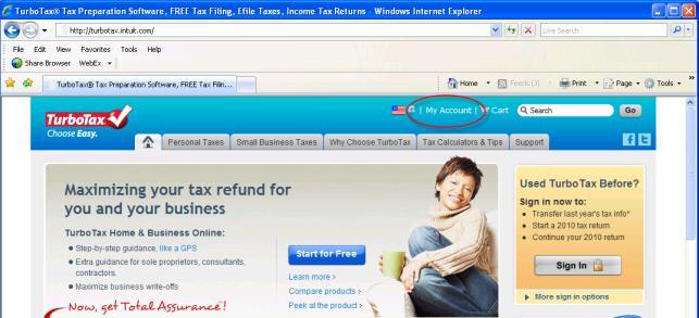 The file is saved with a.tax2010 filename extension. d. Click on Save & Sign Out in the upper right corner of screen 2. Download the TurboTax Desktop version a. Go to http://turbotax.intuit.