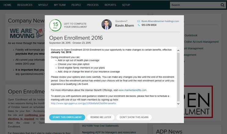 Kevin here, welcome to ADP Open Enrollment 2016!