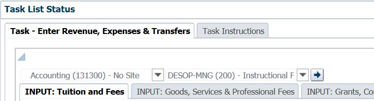The form does not update to the Department or Fund until the GO icon is clicked, even if the Dept name and Fund is reflected in the selection. Upon selecting the Go icon, Fees tab.