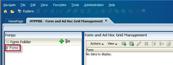 Entering data using Hyperion Forms There are two ways you can access the forms you will need for information reporting. You may go directly to the Forms section using the following steps.