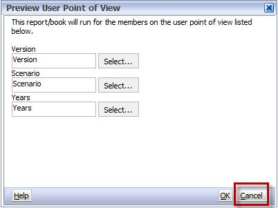 To close the Preview User Point of View, click on Cancel.