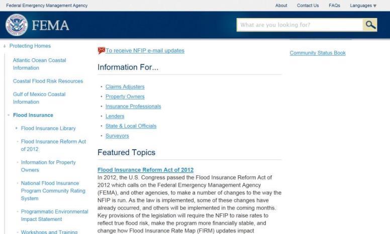 National Flood Insurance Program Home Page www.fema.