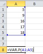 42 Descriptive Statistics 3. The square root of this value is the standard deviation. In Excel, you type the function =SQRT(click on the number or type the number to find the square root).