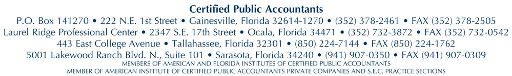 INDEPENDENT AUDITORS' REPORT Board of County Commissioners Marion County, Florida Ocala, Florida Report on the Financial Statements We have audited the accompanying financial statements of the