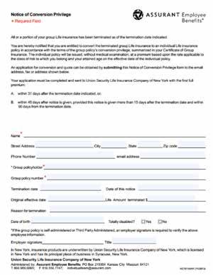 Life Conversion Notification Sample and Instructions Life Conversion is available on both our Basic Life and Voluntary Life Plans This form can be accessed on our website for employers: www.