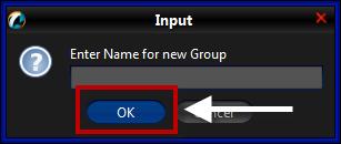 Pre-Trade Limit Group Right Click Menu The Input window appears. 3) Enter the name of the new group. Note: A Pre-Trade Limit Group must be given a unique identifier.