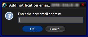 Add Notification Email Window 3) Enter the