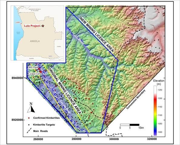 The Lulo Concession: A 3,000km 2 Diamond Opportunity A 3,000km 2 concession with vast alluvial diamond fields and two extensive kimberlite provinces New alluvial mining licence covers half the