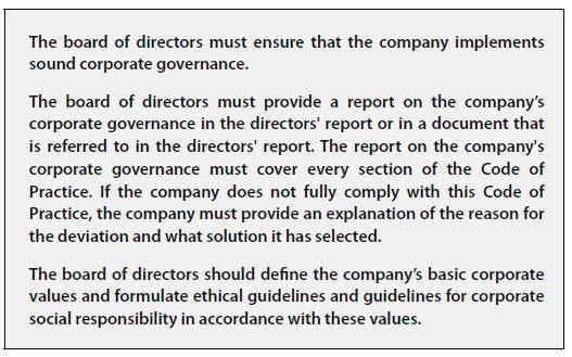 P. 32 Corporate Governance Report Corporate Governance Report corporate governance to be a prerequisite for value creation and trustworthiness and for access to capital.