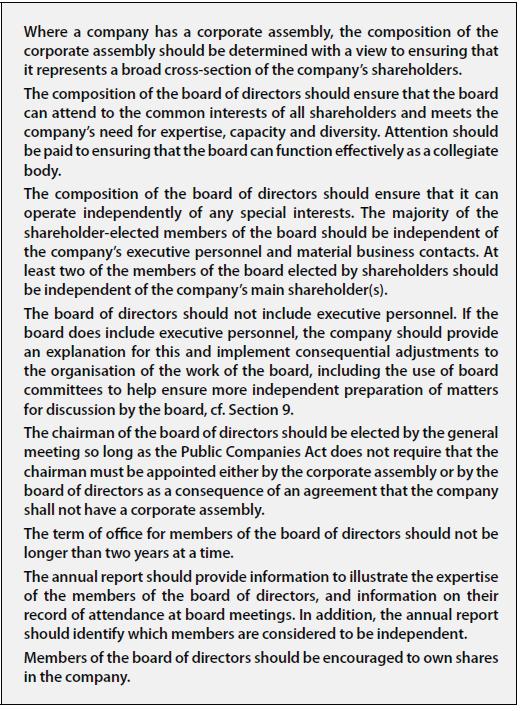P. 42 Corporate Governance Report remuneration. The current Nomination Committee was elected at the general meeting 14 September 2015.