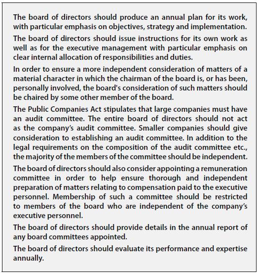P. 44 Corporate Governance Report Christenson, Lars Lund-Roland, Robert Burns, Eva-Lotta Allan and Diane Mellett. The current Board was elected at the general meeting 14 September 2015.