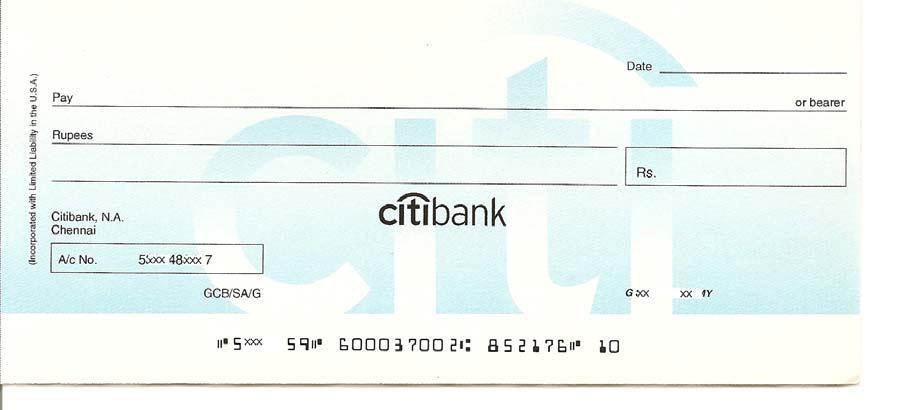 Your 10digit Citibank Account Number Your signature (to match with Your name (to match with SI form) 9 digit Micr code Account Type Note for SI debit instruction form The instruction can be submitted