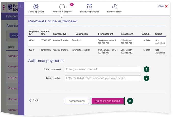 PAYMENT AUTHORISATION A payment(s) can be selected for authorisation either as part of the payment creation flow or from Payments in progress.
