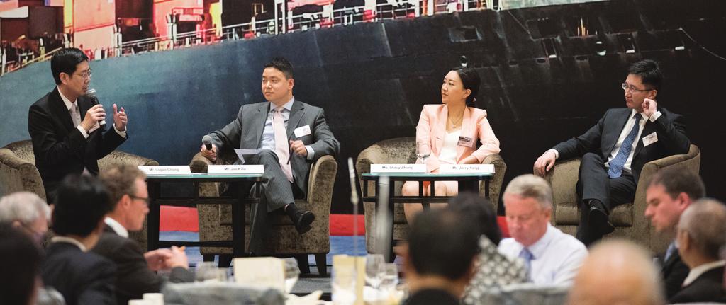 Shipping finance panel, led by (leftmost) Mr. Logan Chong, Managing Director of Transportation Sector and Investment Banking Asia Pacific at BNP Paribas.