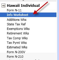 3. Scroll down the Hawaii Information Worksheet to Part