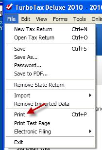 Print 2) Choose All official forms required for filing 3) Uncheck