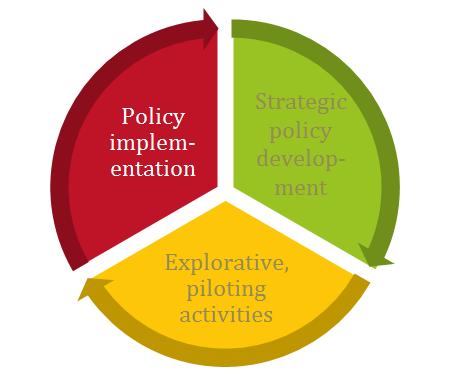 Three types of projects according to their objectives and nature of activities and therefore their positioning in the policy cycle have been identified in the ASP: Strategic policy development: