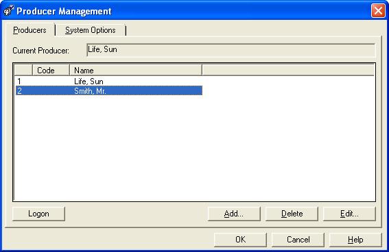 Click the Tools button and select Producer Management. 2. Click the Add button. 3.