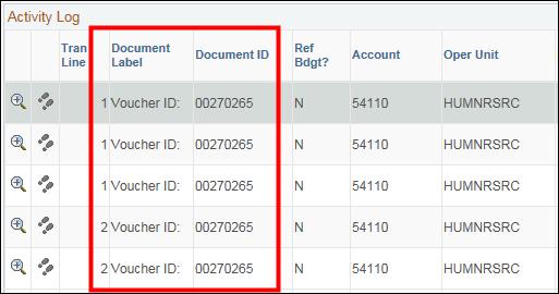 In Budget Overview Results, in the Account column, click the account number for which you want to view invoices. This highlights the row making it easier to see.