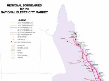 Scope of the NEM Features of National Electricity Rules (NER) Queensland New South Wales & ACT Victoria South Australia Tasmania (Basslink in 2006) NEM regions are indicated, and their boundaries