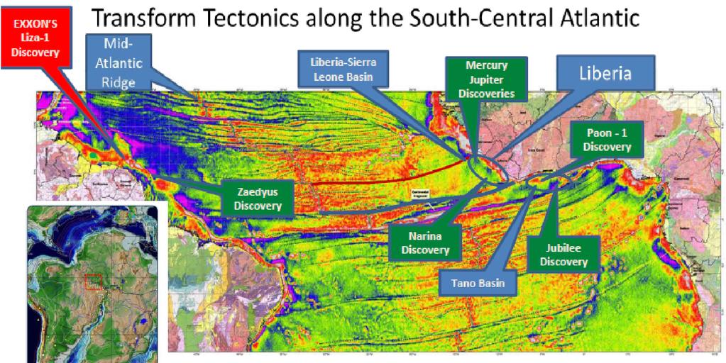 Liberia looking for Liza s conjugate Modern reconstructions of West Gondwana combining plate tectonics and geophysical data have provided for accurate correlations between the Amazonian and West