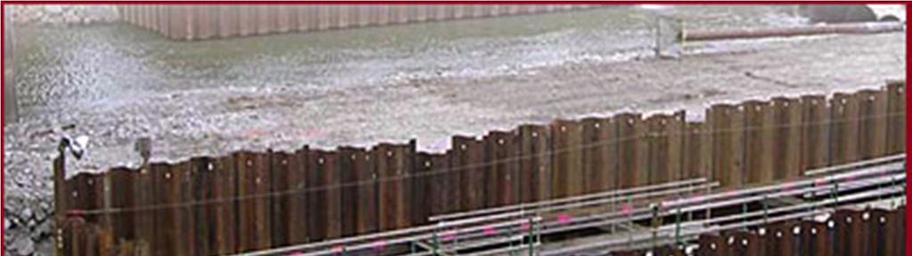 Sheet Piles in Waterfront structure Notes: 1. Sheet piles may be made from steel, concrete or wood. 2.