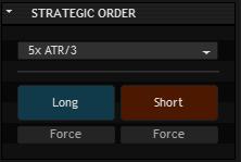 (Strategic order panel in standard mode) The dropdown list provides a set of predefined strategies for swing- trading, scalping, news- trading and just for evaluation and just to complete the list