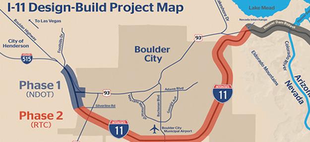 I-11 (Boulder City Bypass Phase 2): This project is under construction and will improve traffic operation and safety in Boulder City.