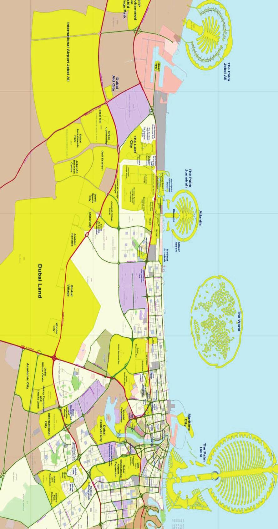 DUBAI PROJECTS MAP Freehold areas