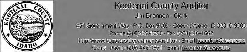 March 16, 2015 To the Honorable Board of County Commissioners and Citizens of Kootenai County, I am pleased to submit the Comprehensive Annual Financial Report (CAFR) to you for the Fiscal Year ended