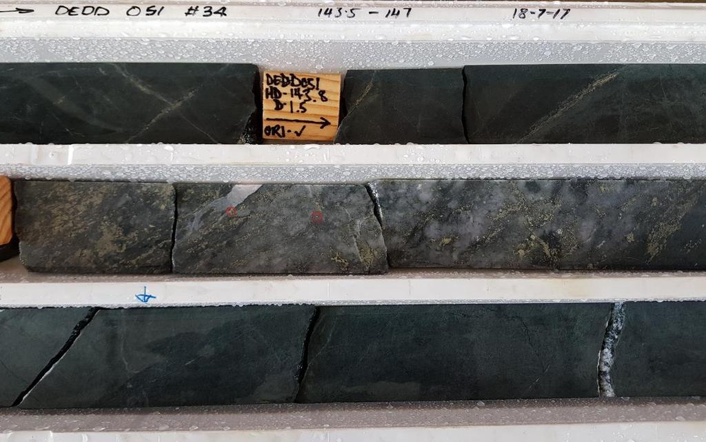 The Da Vinci Lode Strong Mineralisation Continues Along Strike Da Vinci Hole DEDD051 Hole 51: Mineralisation is