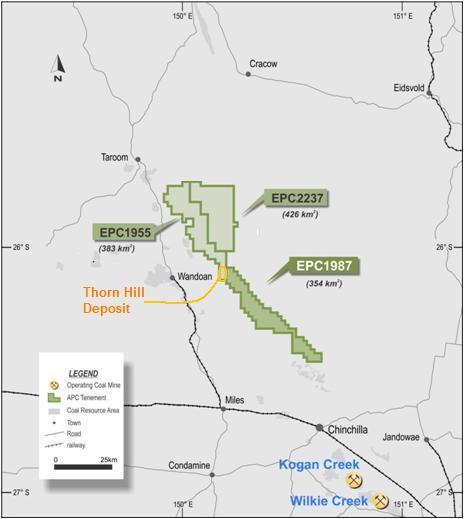 Cuesta Coal JV Projects East Wandoan (Cuesta JV) 3 quality EPCs covering acreage in the Clarence-Morton and Surat Basins, prospective for shallow thermal coal AQC has 10% free carry to feasibility
