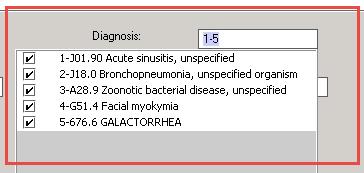 Note: Only 4 Diagnosis Codes can be link to a procedure.