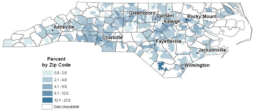 North Carolina: Percentage of Owner-Occupied Homes