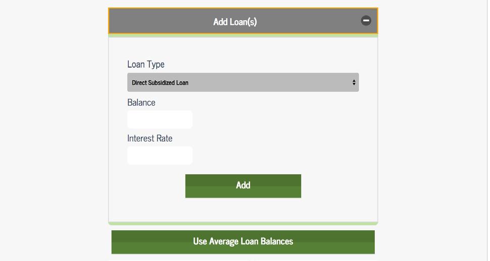 UNDERSTANDING YOUR LOANS (7) Next, you will enter your Tax Filing