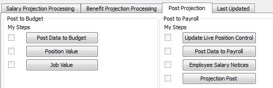 POST DATA TO PAYROLL The Post Projection Data to Payroll program allows you to post