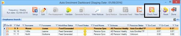 Select Generate Feed and the xml file will be saved to a location on your pc in the correct format ready to send to pensionsync. You should not need to change this file.