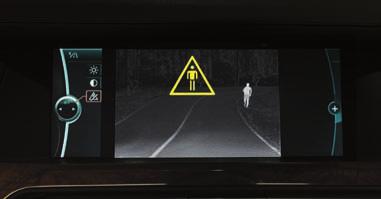 54 a b Image a Preventive safety for pedestrians and cyclists Looking around the corner with Side View. b The new BMW Night Vision detects pedestrians.